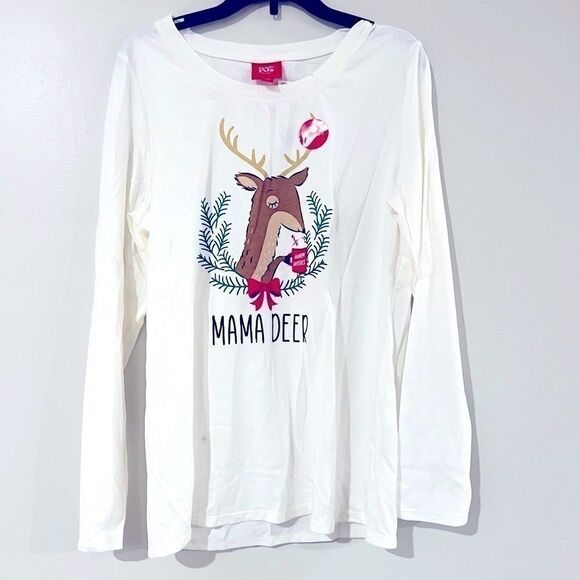 FAMILY PAJAMAS Matching Women's Mama Deer Mix It Family Pajama Set, grey New S - Picture 7 of 10